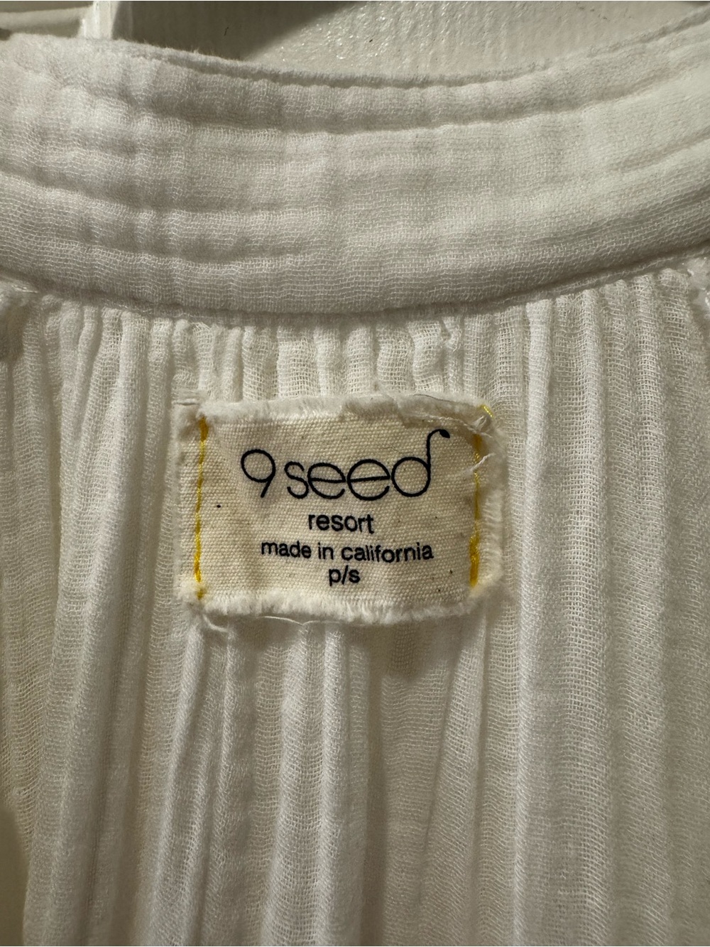 9seed Antibes Dress in White Gauze Beach Cover-Up Tunic Sz SP - Picture 8 of 9